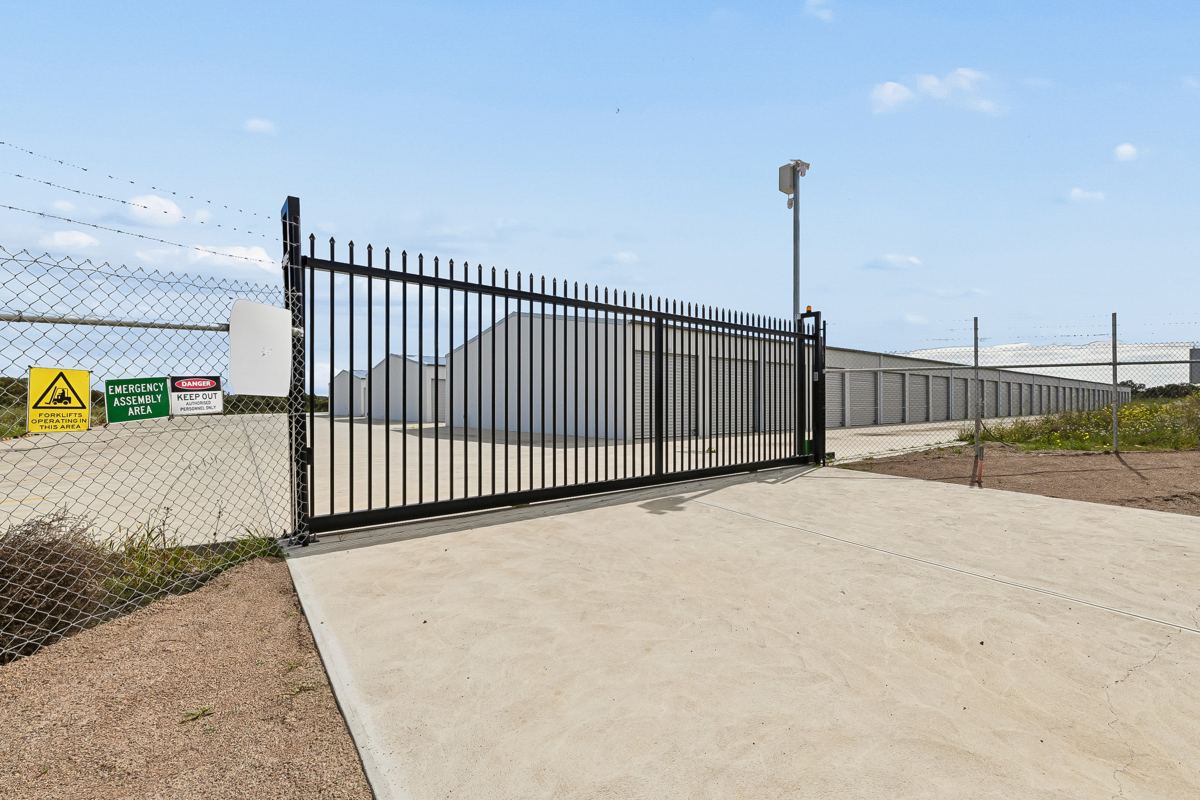 Gated entrance to SafeHouse Storage, Murray Bridge